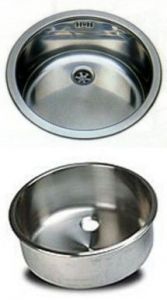 LV026/A round inset stainless steel sink diam. 260x180h With waste fitting 