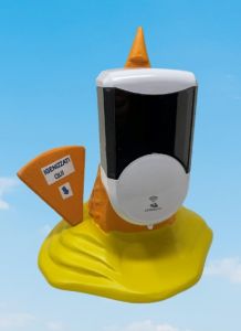 EG-IGI2 Inverted ice cream cone with automatic electronic liquid soap dispenser inserted