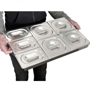 TIMGS1619 Gastronorm 1/1 stainless steel frame for 4 containers GN 1/6 and  3 GN 1/9