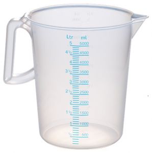 ITP961D 5 liter graduated jug with closed handle and double scale