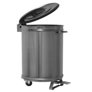 MC1007 Dustbin Round steel 100 liter wheeled pedal opening-PROMOTION -