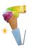 EG011B Crème glacée avec parchemin brillant - Cône publicitaire 3D pour glacier, hauteur 140 cm
