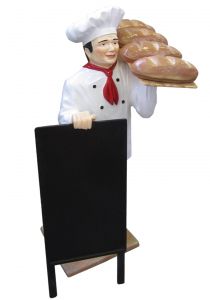 ER005B Cuoco con pane tridimensionale alto 140 cm