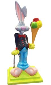 SG085 Coniglio con gelato - coniglio pubblicitario 3D per gelateria altezza 170 cm
