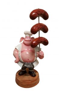 SR004A WURSTEL with pig - WURSTEL 3D advertising for gastronomy height 230 cm